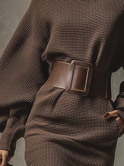 Maribelle | Belted Knit Mini Dress